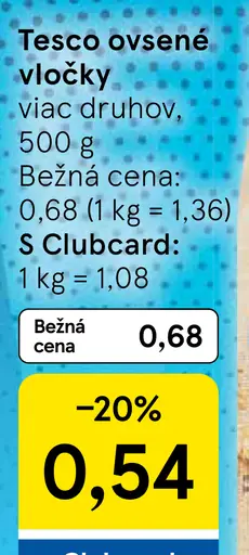 Tesco ovsené vločky