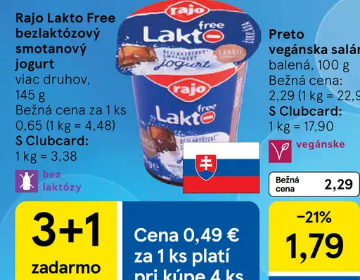 Rajo Bezlaktózový smotanový jogurt