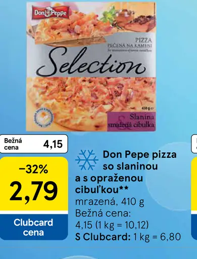 Don Pepe pizza so slaninou a opečenou cibuľkou
