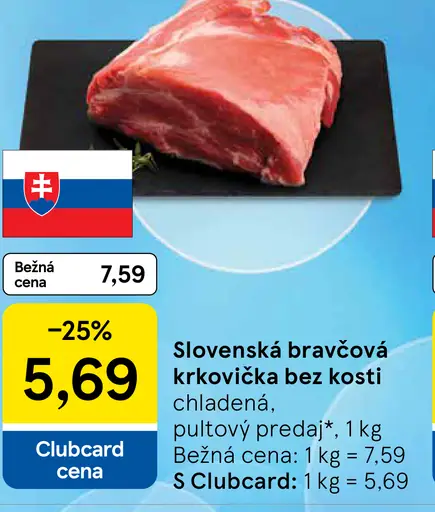 Slovenská bravčová krkovička bez kosti