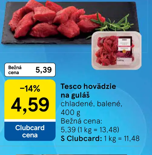 Tesco trhané hovädzie