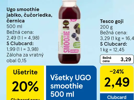 Ugo Smoothie jablko, čučoriedka, černica