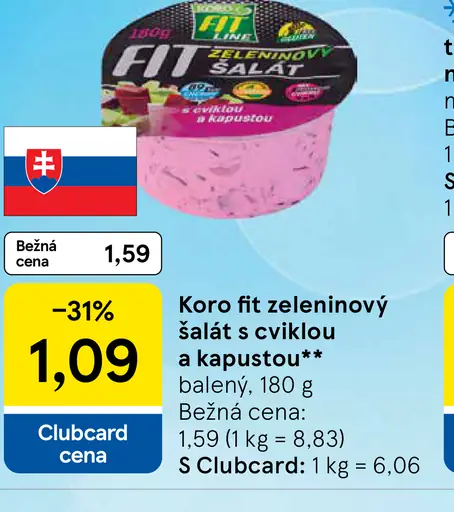 Koro Fit zeleninový šalát s kuracím mäsom a kapustou