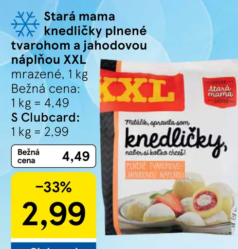 Stará mama knedličky plnené tvarohom a jahodovou náplňou XXL