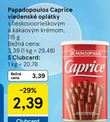 Papadopoulos Caprice viedenské oplátky