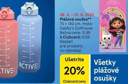 Tesco plážová osuška motiv palmy