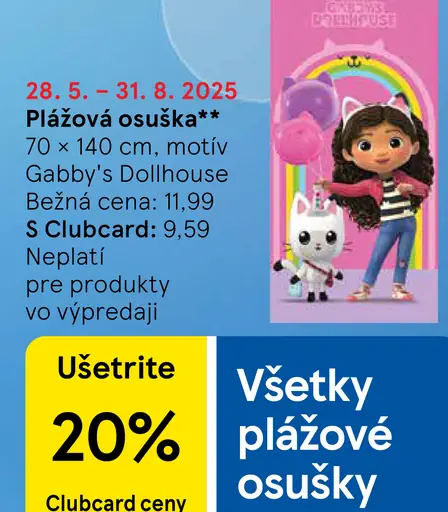 Plážová osuška motiv Gabby's Dollhouse