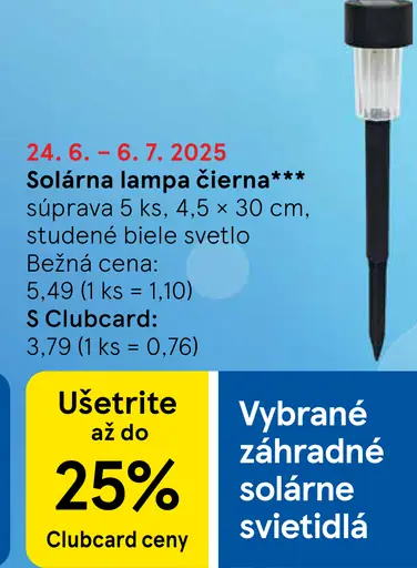Solárna lampa Čierna