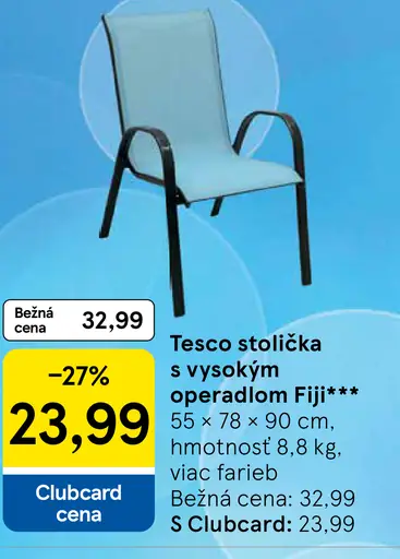 Tesco stolička s vysokým operadlom Fiji
