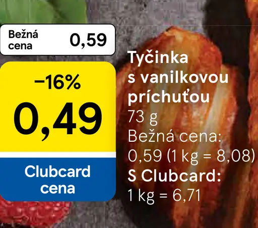 Tyčinka s vanilkovou príchuťou