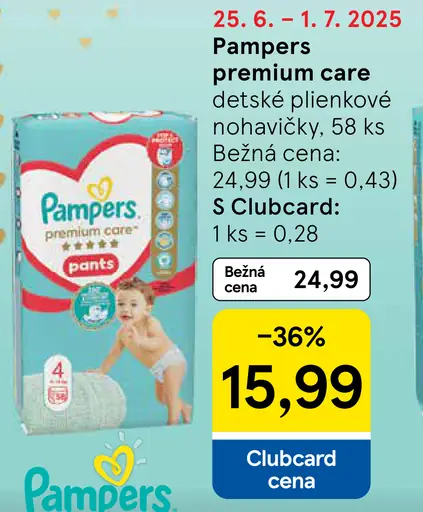 Pampers premium care detské plienkové nohavičky