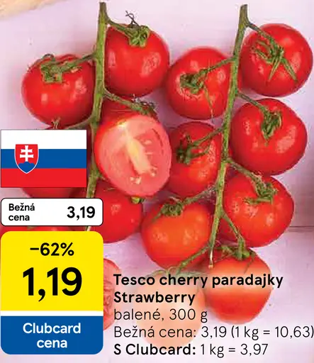 Tesco cherry paradajky Strawberry