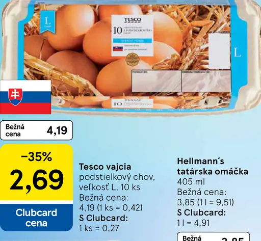Tesco vajcia podstielkový chov