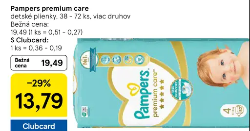 Pampers premium care detské plienky