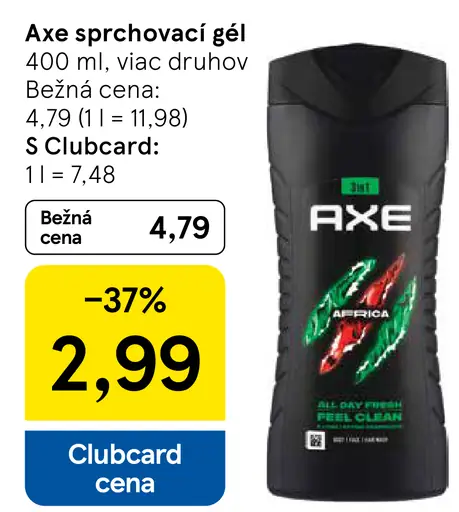 Axe sprchovací gél