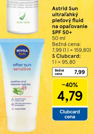 Nivea Sun After Sun Sensitive upokojujúci krémový gél po opaľovaní