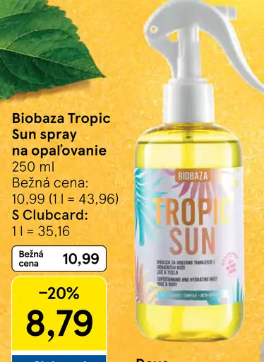Biobaza Tropic Sun spray na opaľovanie