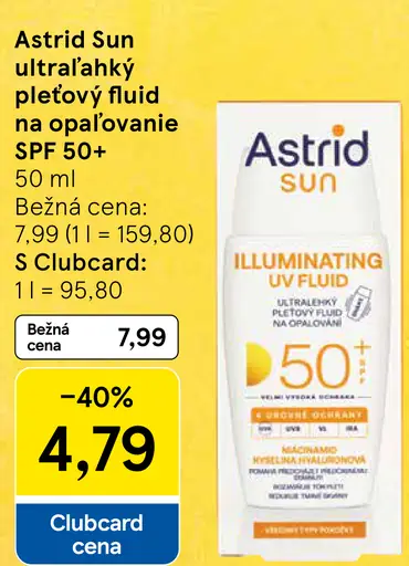 Astrid Sun Ultraľahký pleťový fluid na opaľovanie SPF 50+