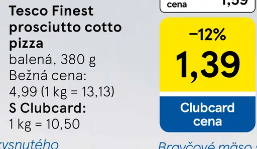 Tesco Finest prosciutto cotto pizza
