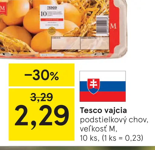 Tesco vajcia podstielkový chov