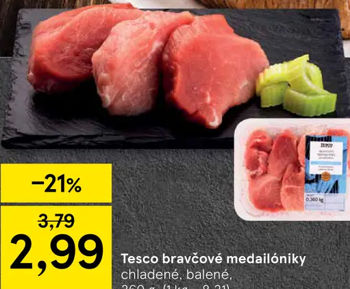 Tesco bravčové medailóniky zo stehna