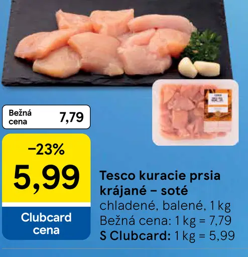 Tesco kuracie prsia krájané – soté