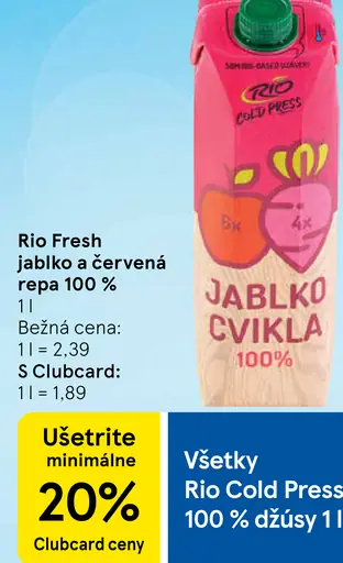 Rio Fresh jablko a červená repa 100%