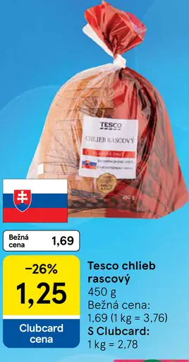 Tesco chlieb rascový