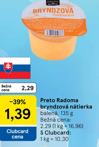 Preto Radoma bryndzová nátierka