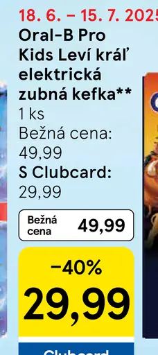 Oral-B Pro Kids Leví Kráľ Elektrická Zubná Kefka