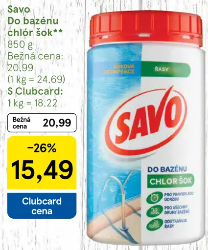 Savo Do Bazénu chlór šok