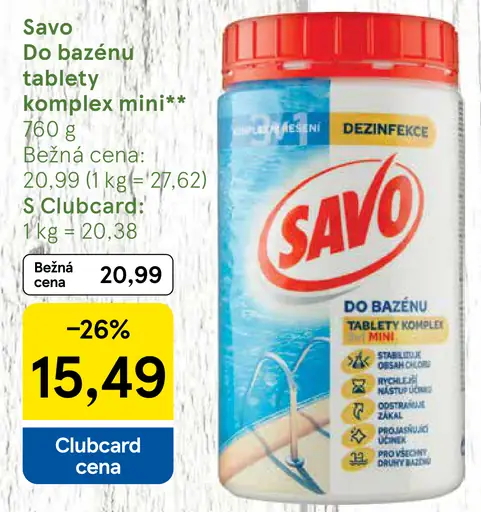 Savo Do bazénu tablety komplex mini