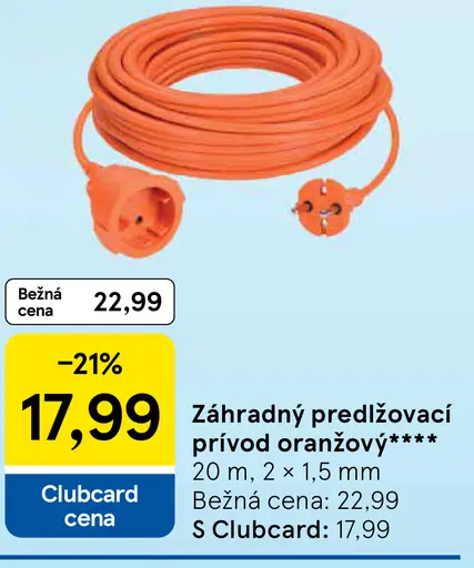 Záhradný predlžovací prívod oranžový