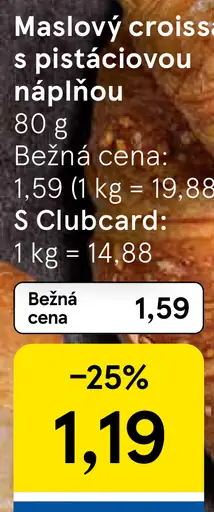 Maslový croissant s pistáciovou náplňou