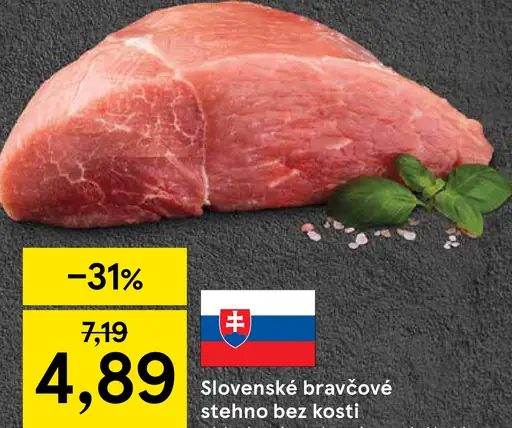 Slovenské bravčové stehno bez kosti