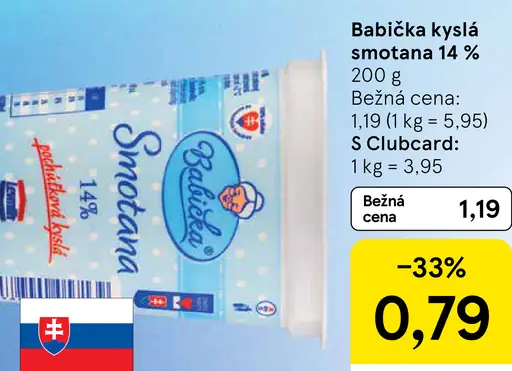 Babička smotana kyslá 14%