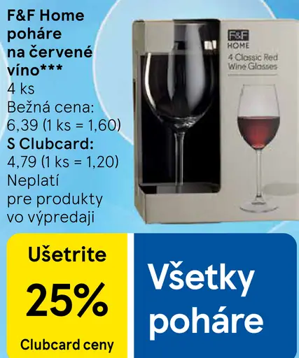 F&F Home poháre na červené víno