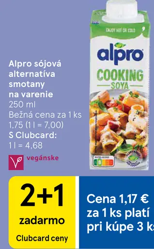 Alpro sójová alternatíva smotany na varenie