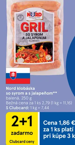 Nord Gril klobáska so syrom a jalapeňom