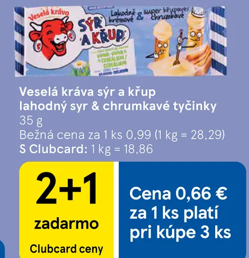 Veselá Kráva Sýr a Křup Lahodný syr & chrumkavé tyčinky