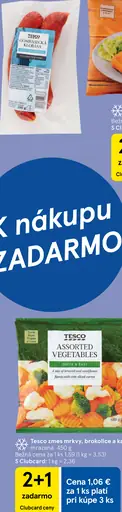 Tesco zmes mrkvy, brokolice a karfiol