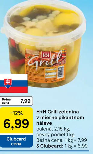 H+H Grill zelenina v mierne pikantnom náleve
