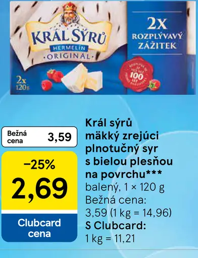 Kráľ syr mäkký zrejúci plátený syr
