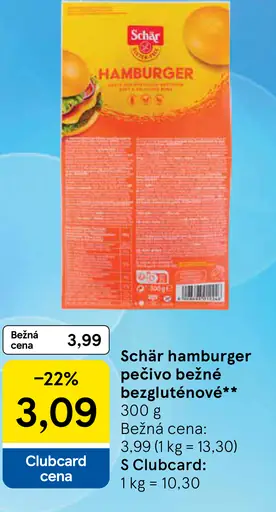 Schär hamburger pečivo bezlepkové