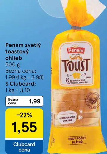 Penam Chlieb toastový svetlý