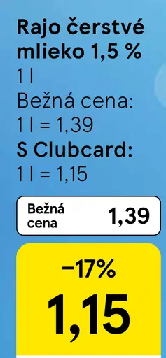 Rajo čerstvé mlieko 1,5 %