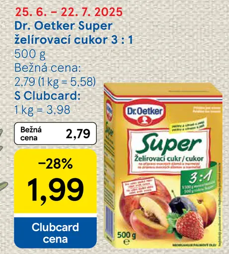 Dr. Oetker Super želírovací cukor 3:1