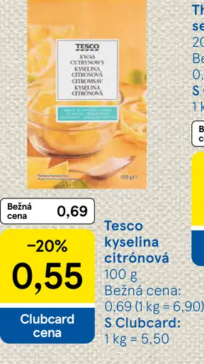 Tesco kyselina citrónová