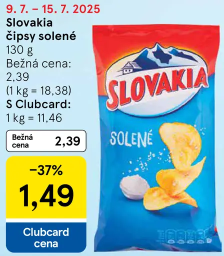Slovakia čipsy Solené