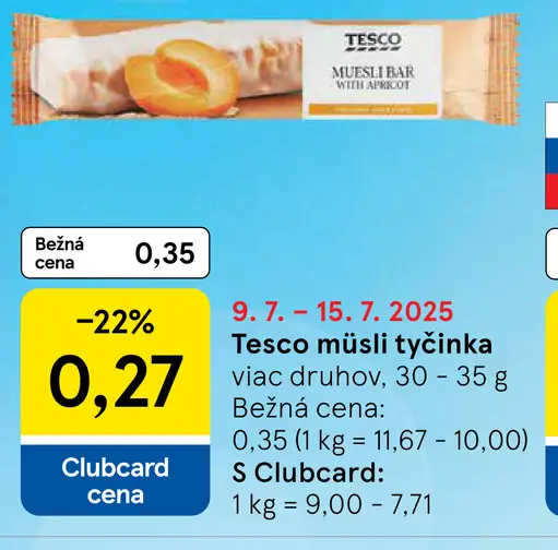 Tesco müsli tyčinka